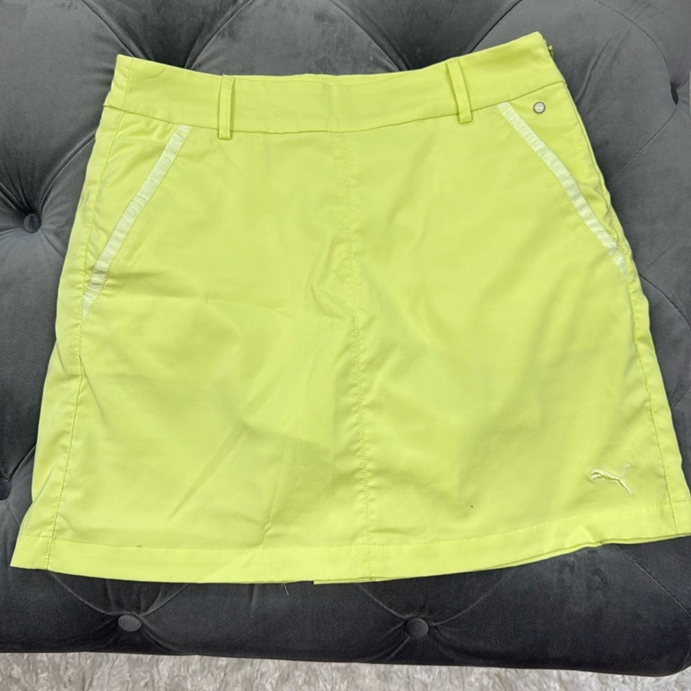Puma Women’s Athletic Golf Skort In Neon Yellow Size 2